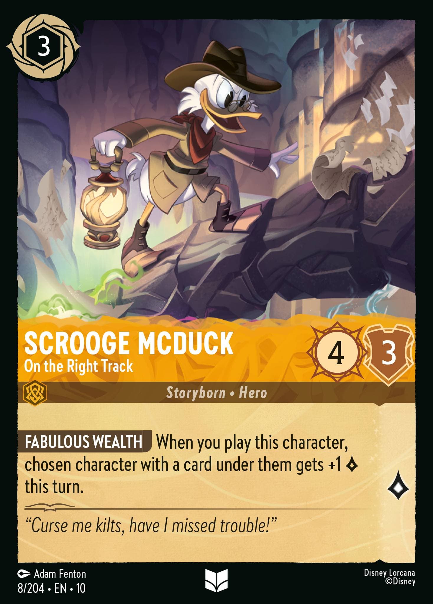 Scrooge McDuck - On the Right Track — Whispers in the Well Disney Lorcana card by Adam Fenton