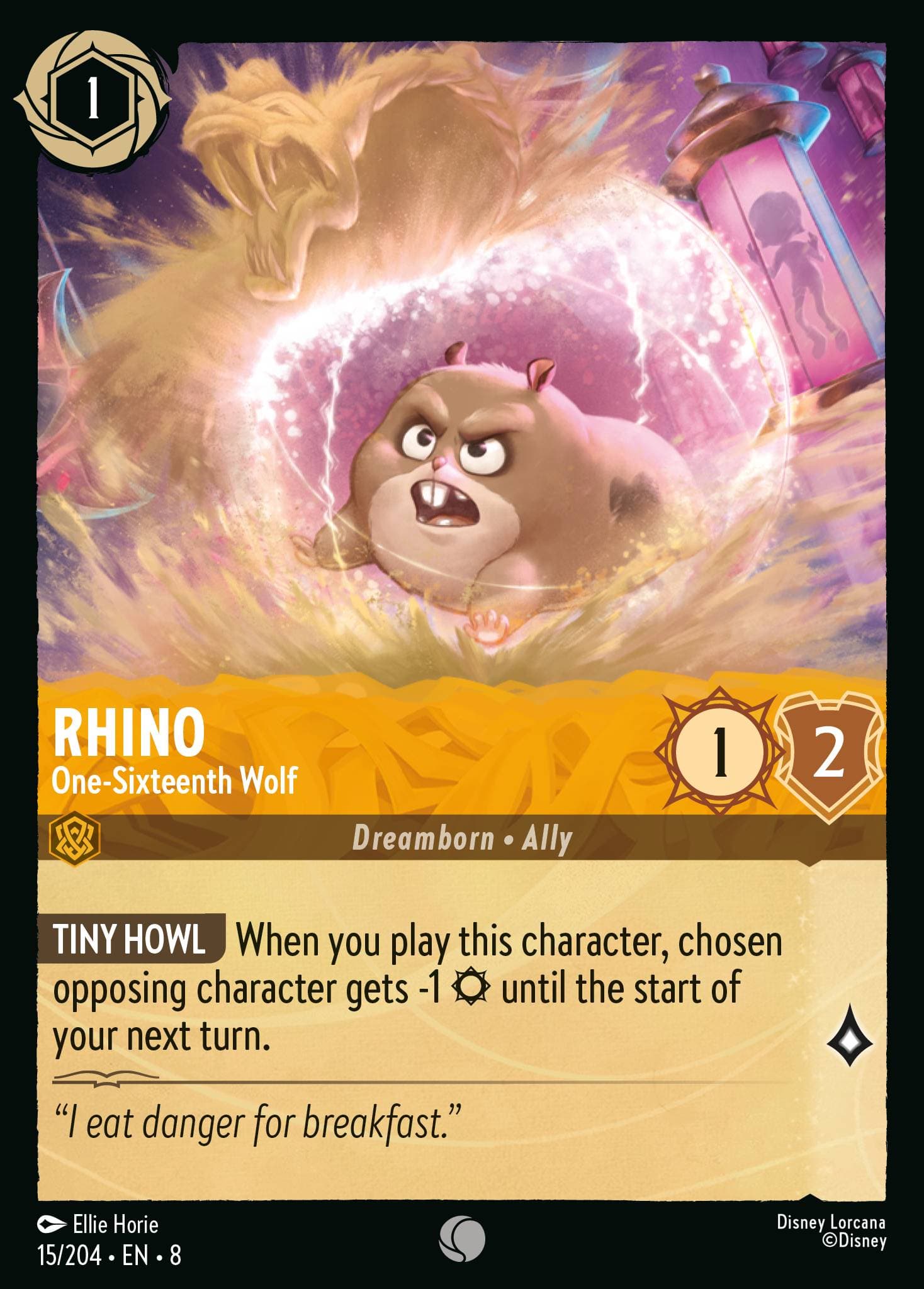 Rhino - One-Sixteenth Wolf — Reign of Jafar Disney Lorcana card by Ellie Horie