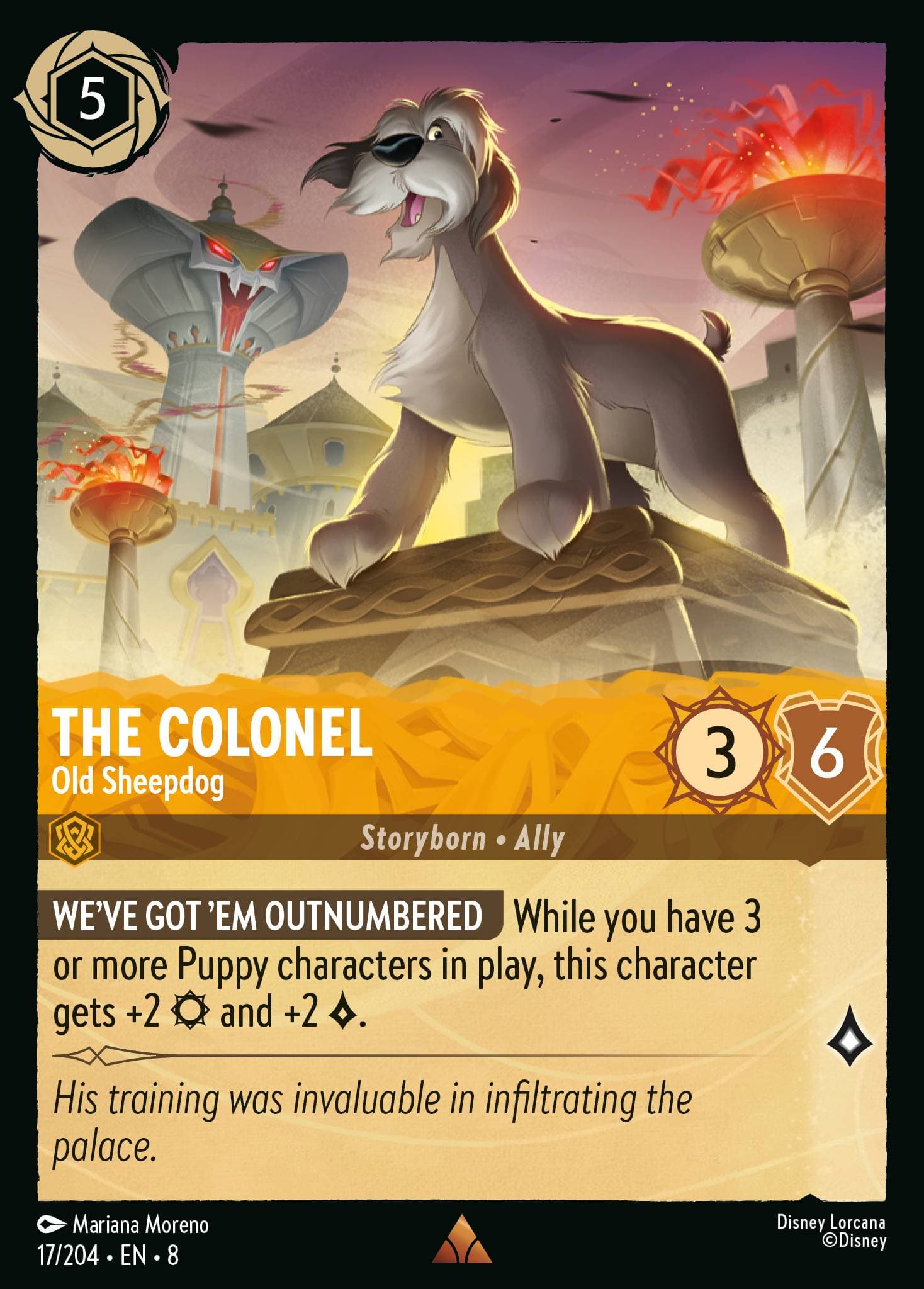 The Colonel - Old Sheepdog — Reign of Jafar Disney Lorcana card by Mariana Moreno