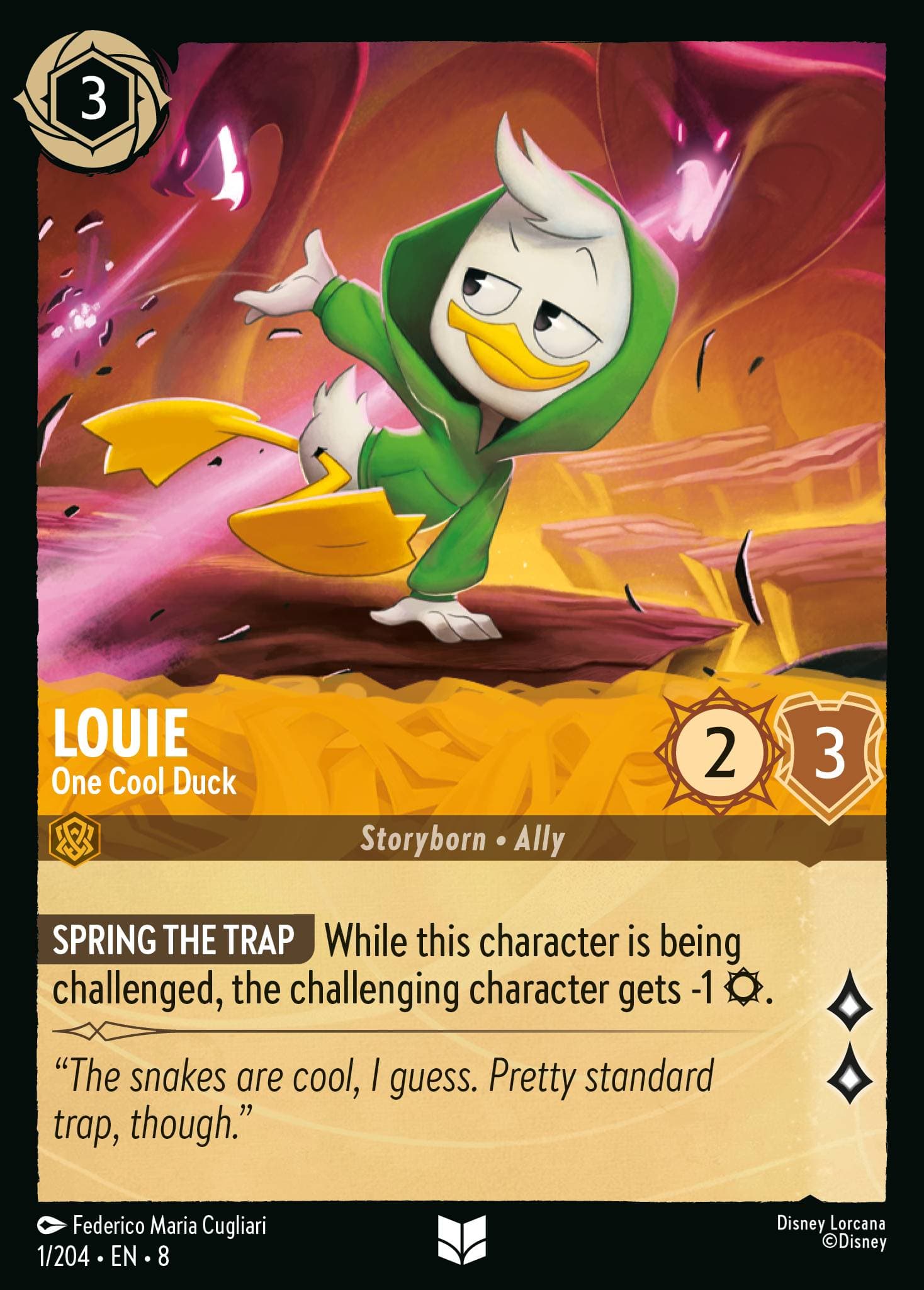 Louie - One Cool Duck — Reign of Jafar Disney Lorcana card by Federico Maria Cugliari