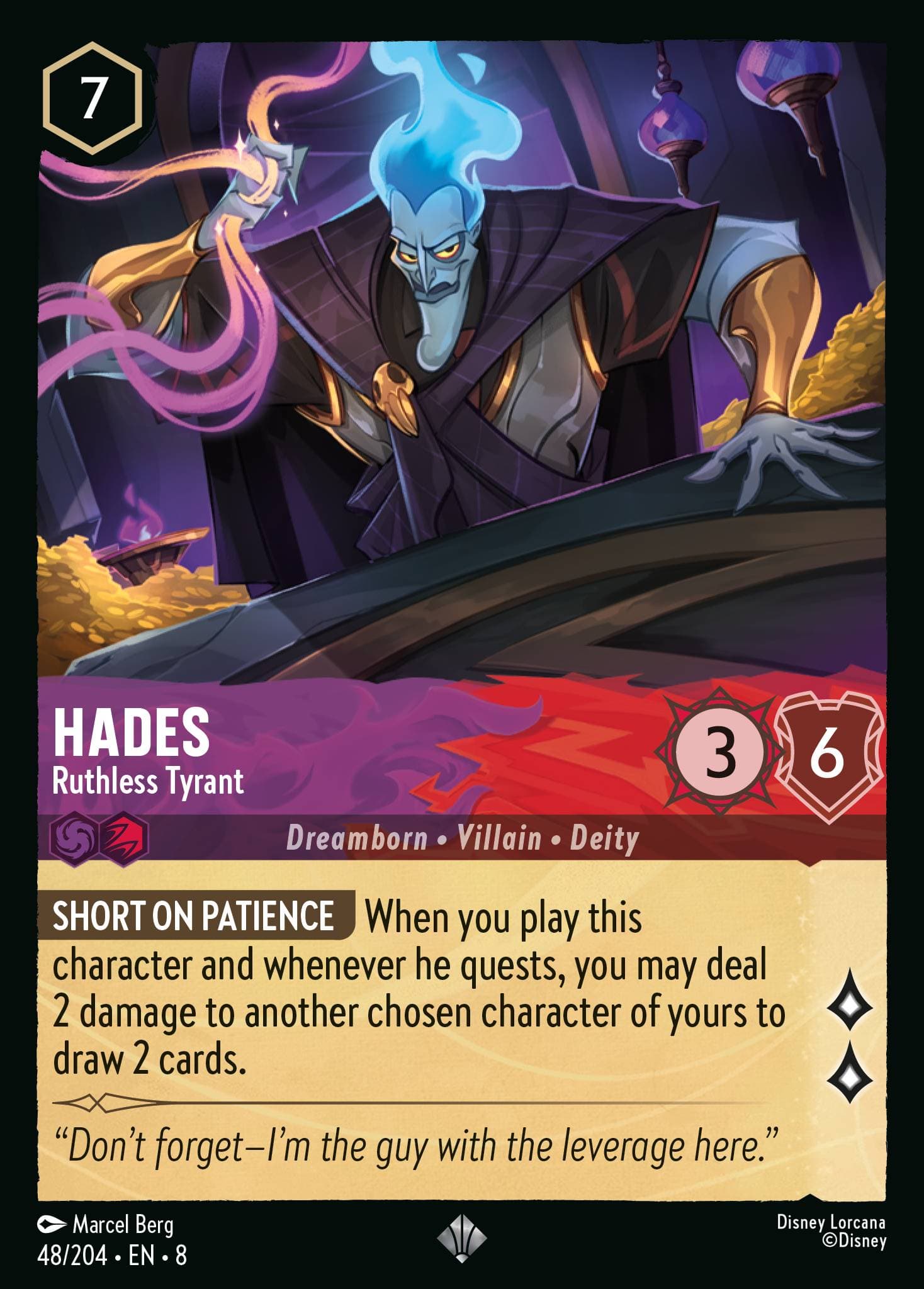 Hades - Ruthless Tyrant — Reign of Jafar Disney Lorcana card by Marcel Berg