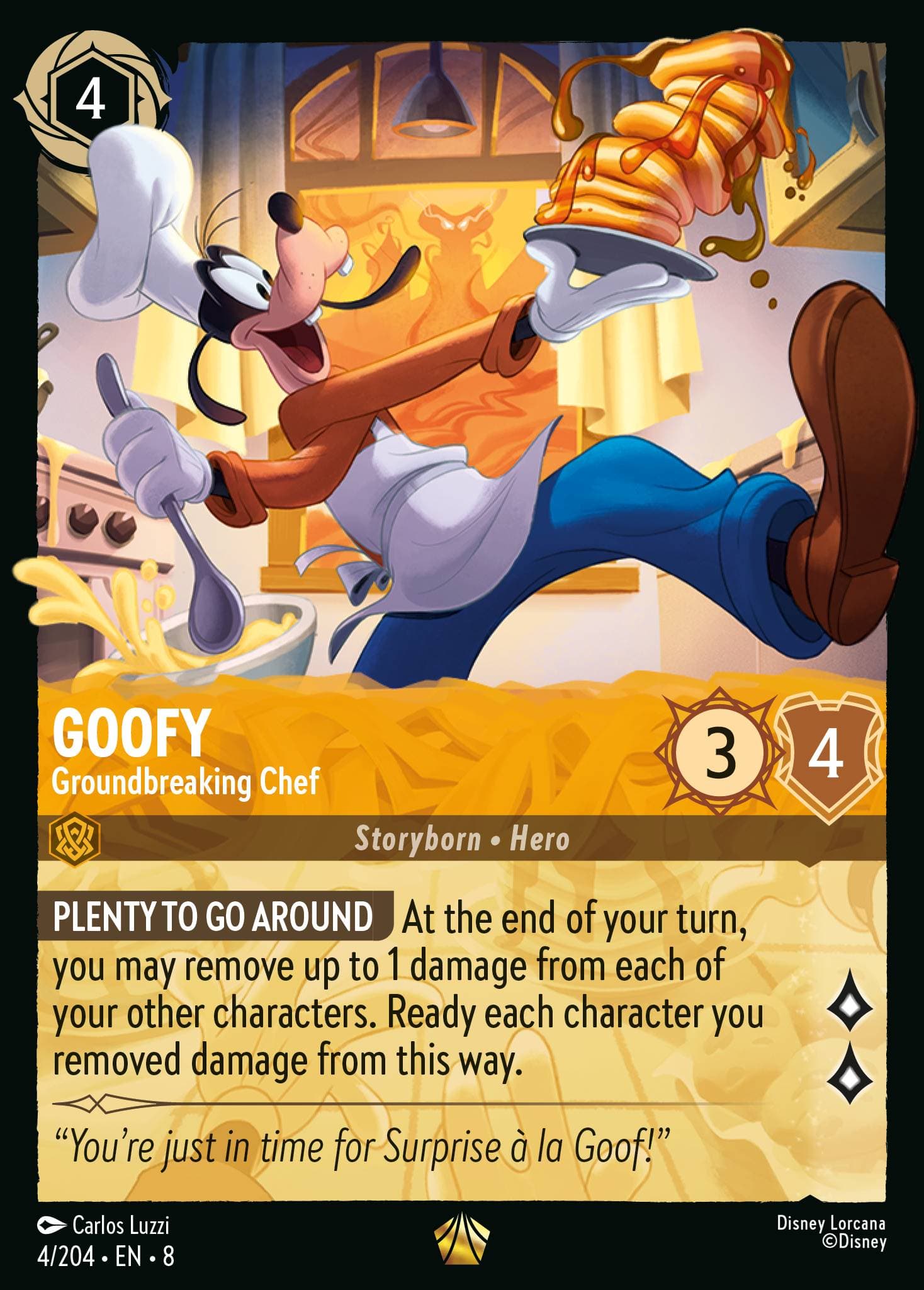 Goofy - Groundbreaking Chef — Reign of Jafar Disney Lorcana card by Carlos Luzzi