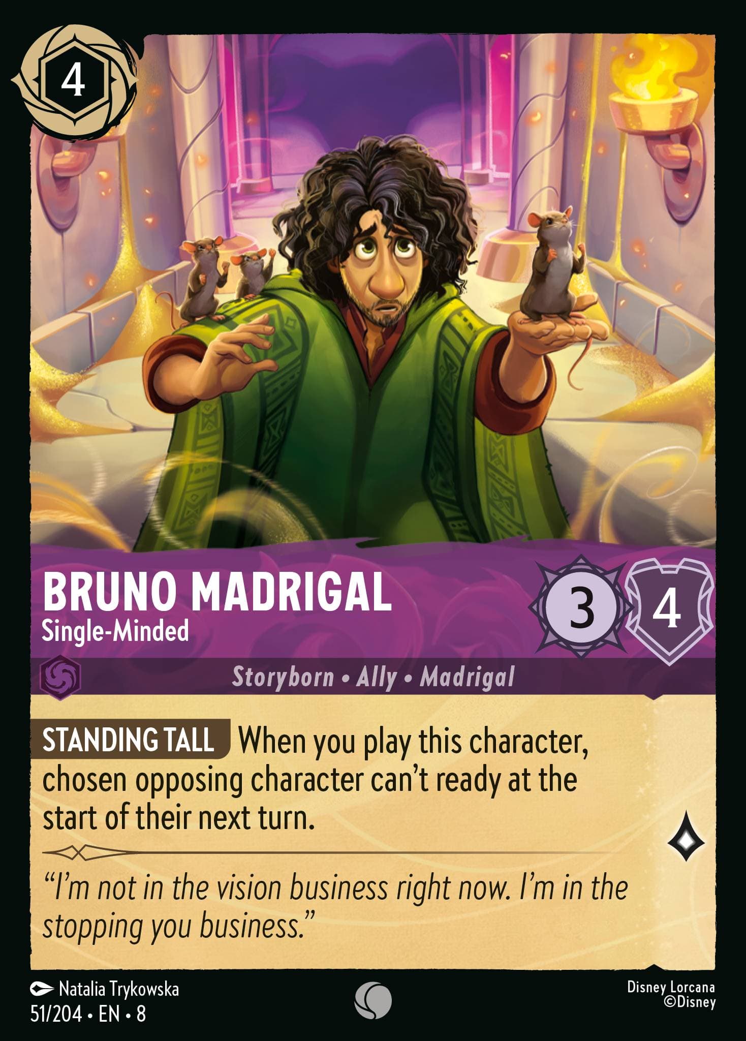 Bruno Madrigal - Single-Minded — Reign of Jafar Disney Lorcana card by Natalia Trykowska