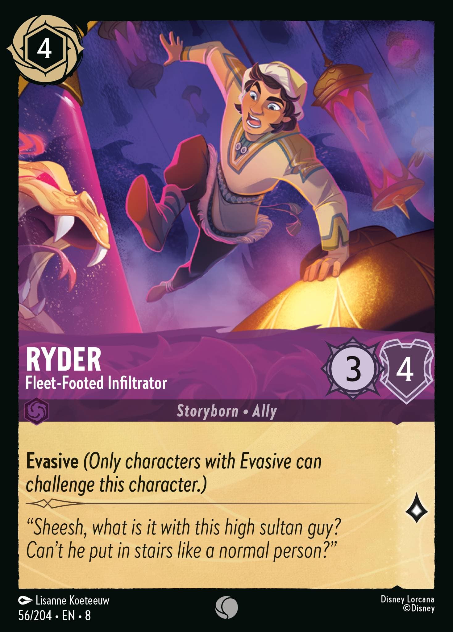 Ryder - Fleet-Footed Infiltrator — Reign of Jafar Disney Lorcana card by Lisanne Koeteeuw