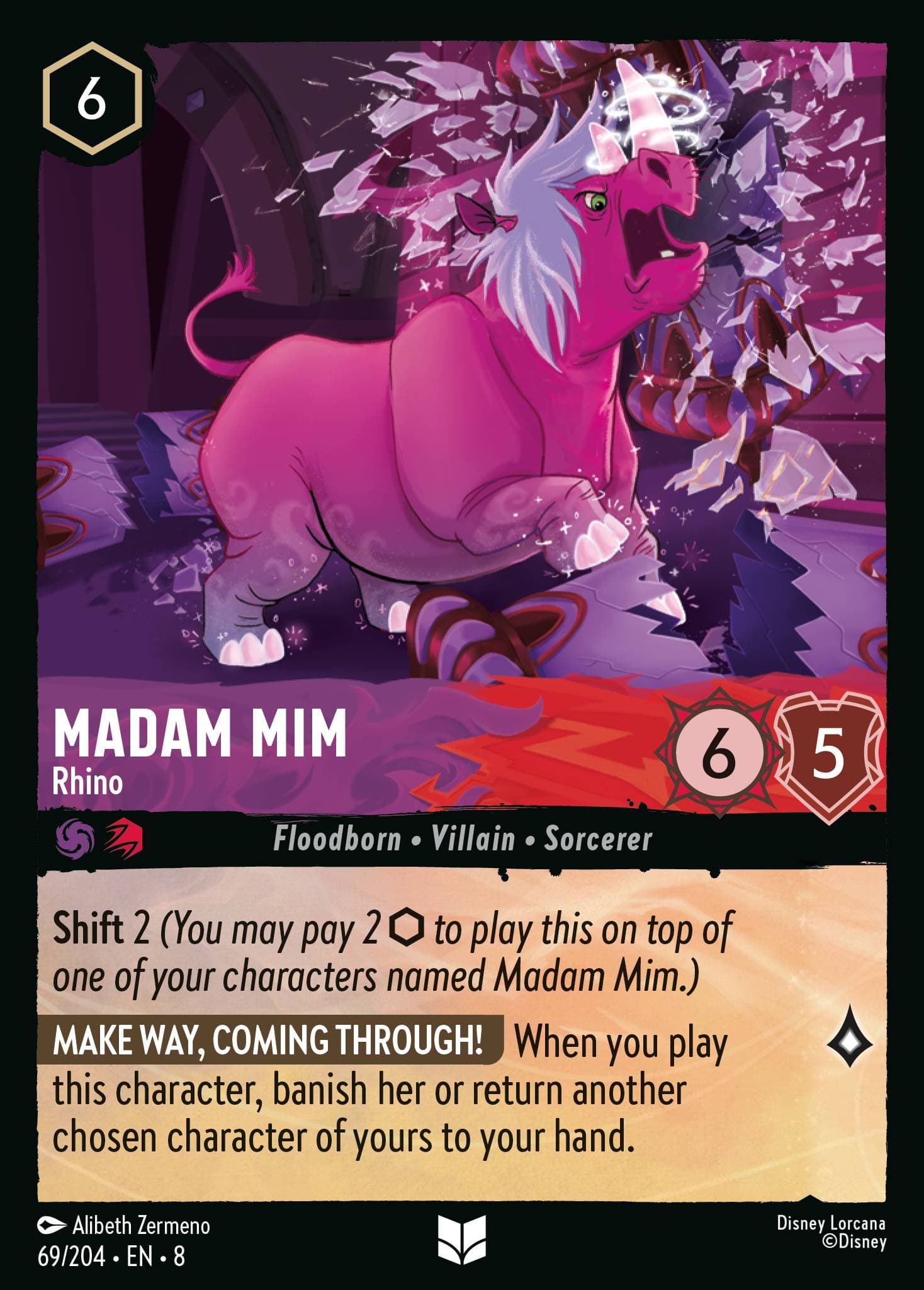 Madam Mim - Rhino — Reign of Jafar Disney Lorcana card by Alibeth Zermeno