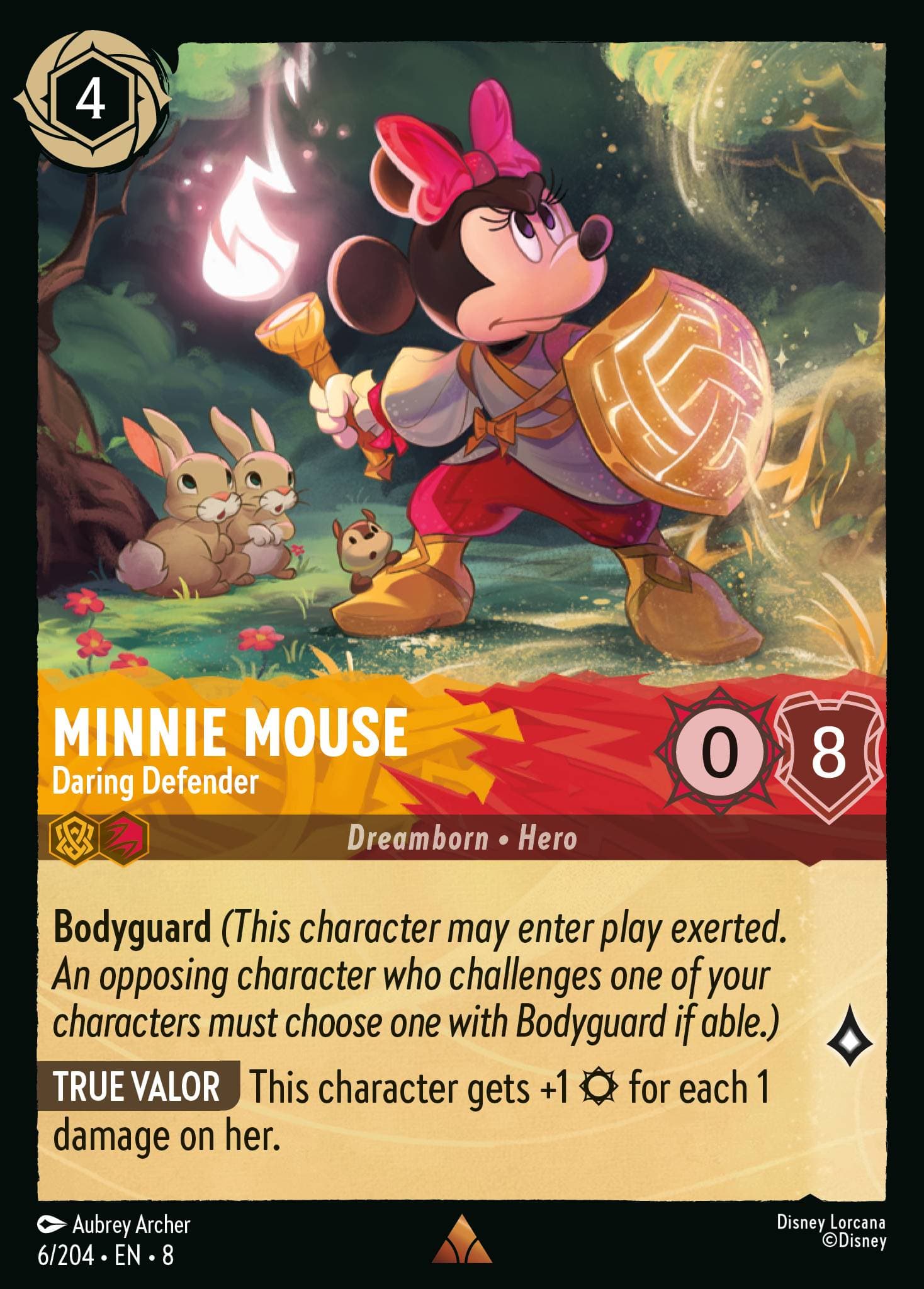 Minnie Mouse - Daring Defender — Reign of Jafar Disney Lorcana card by Aubrey Archer