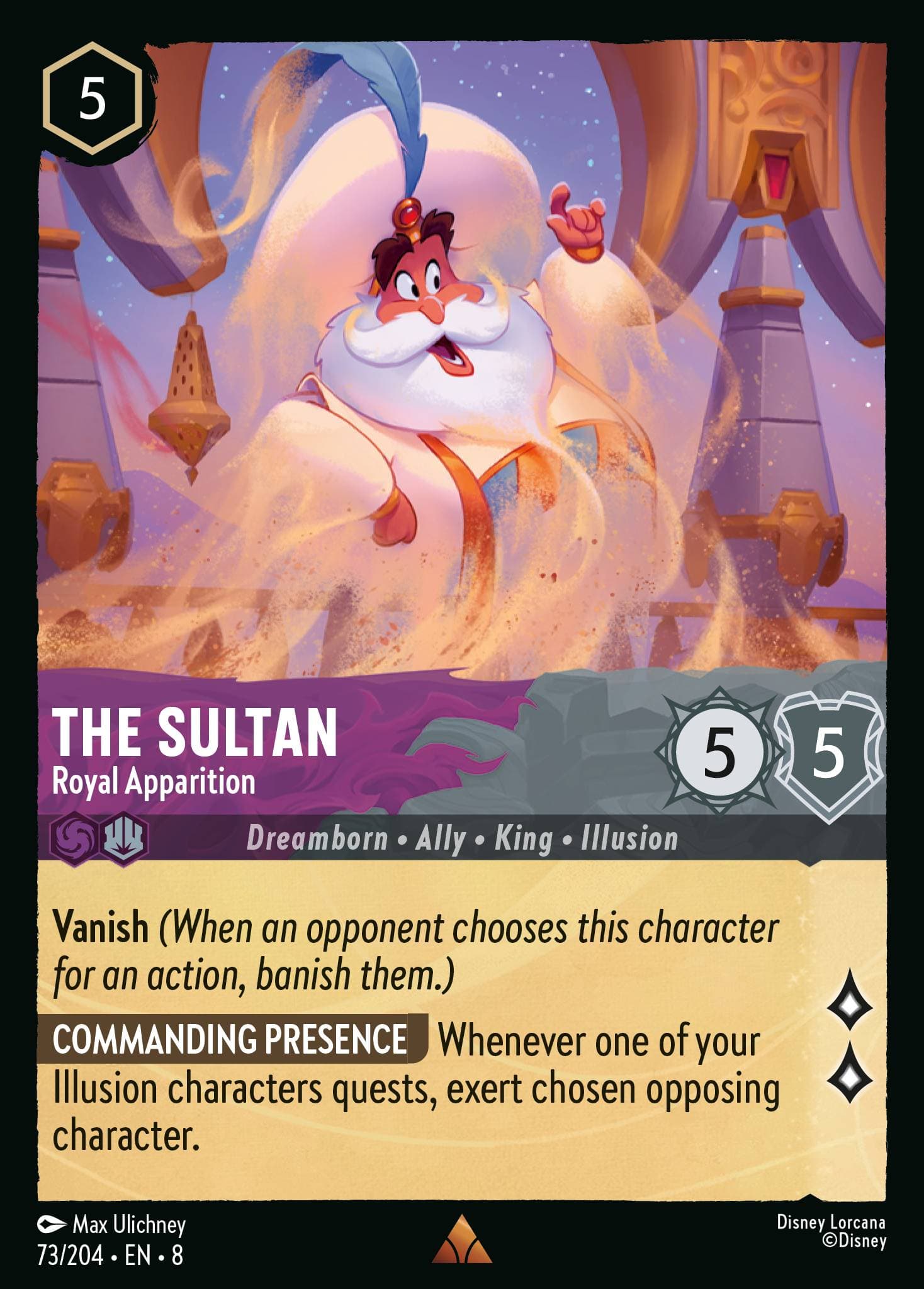 The Sultan - Royal Apparition — Reign of Jafar Disney Lorcana card by Max Ulichney