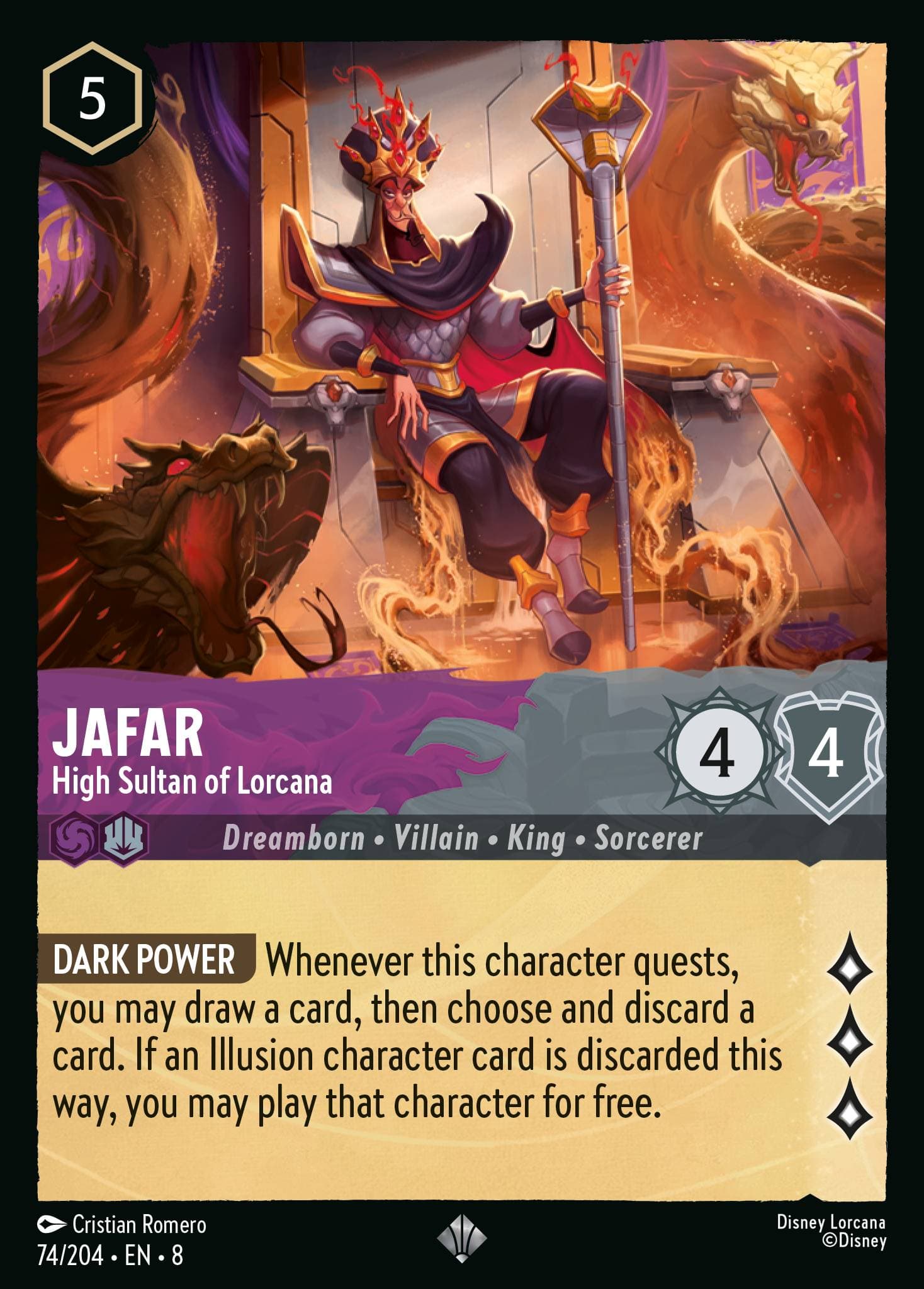Jafar - High Sultan of Lorcana — Reign of Jafar Disney Lorcana card by Cristian Romero