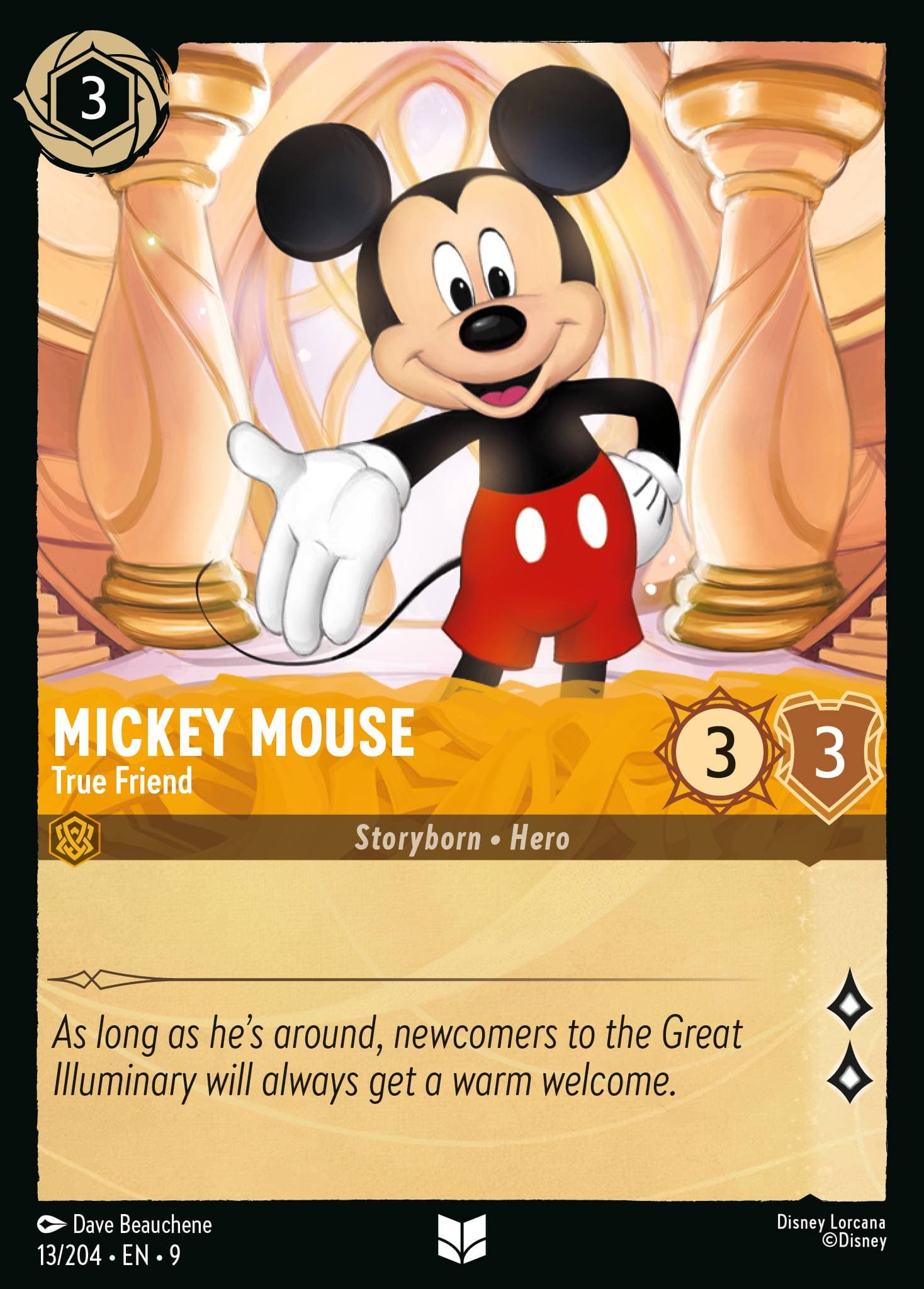 Mickey Mouse - True Friend — Fabled Disney Lorcana card by Dave Beauchene