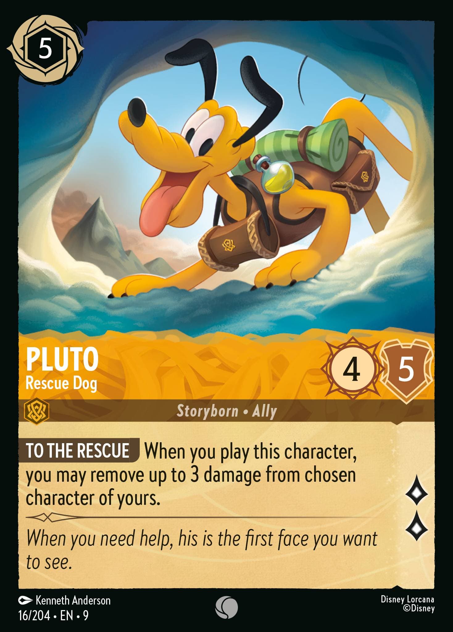 Pluto - Rescue Dog — Fabled Disney Lorcana card by Kenneth Anderson