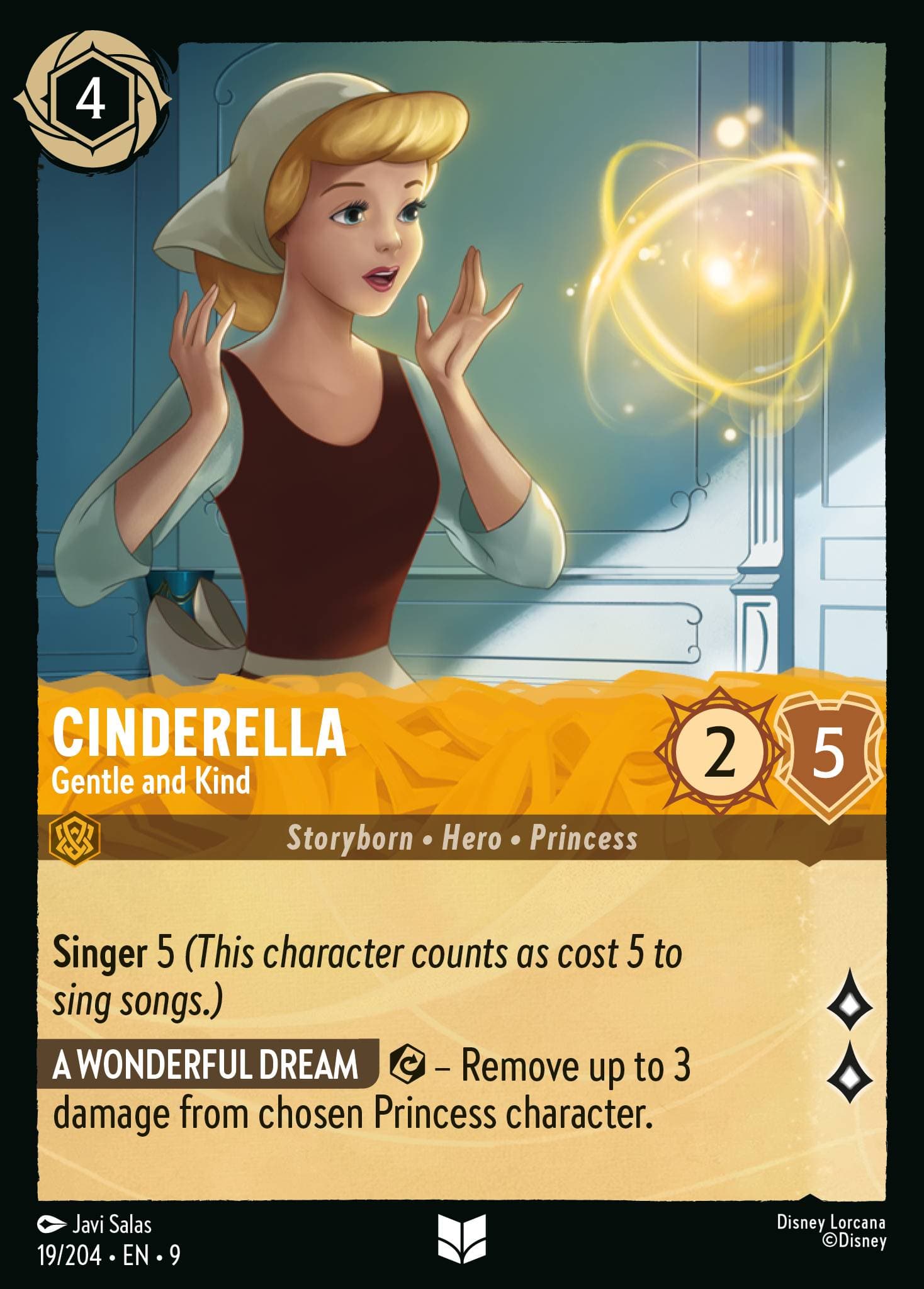 Cinderella - Gentle and Kind — Fabled Disney Lorcana card by Javi Salas