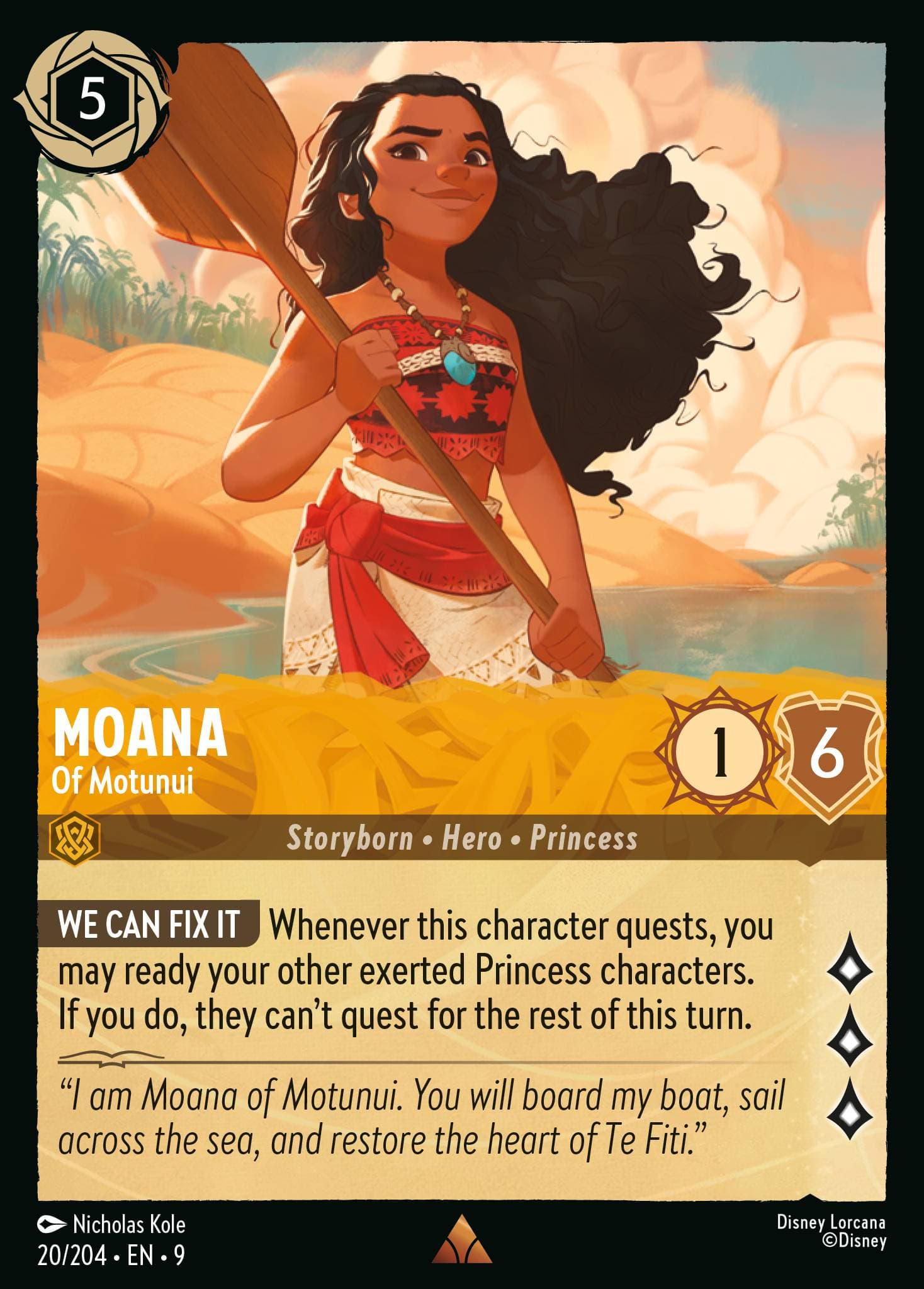 Moana - Of Motunui — Fabled Disney Lorcana card by Nicholas Kole
