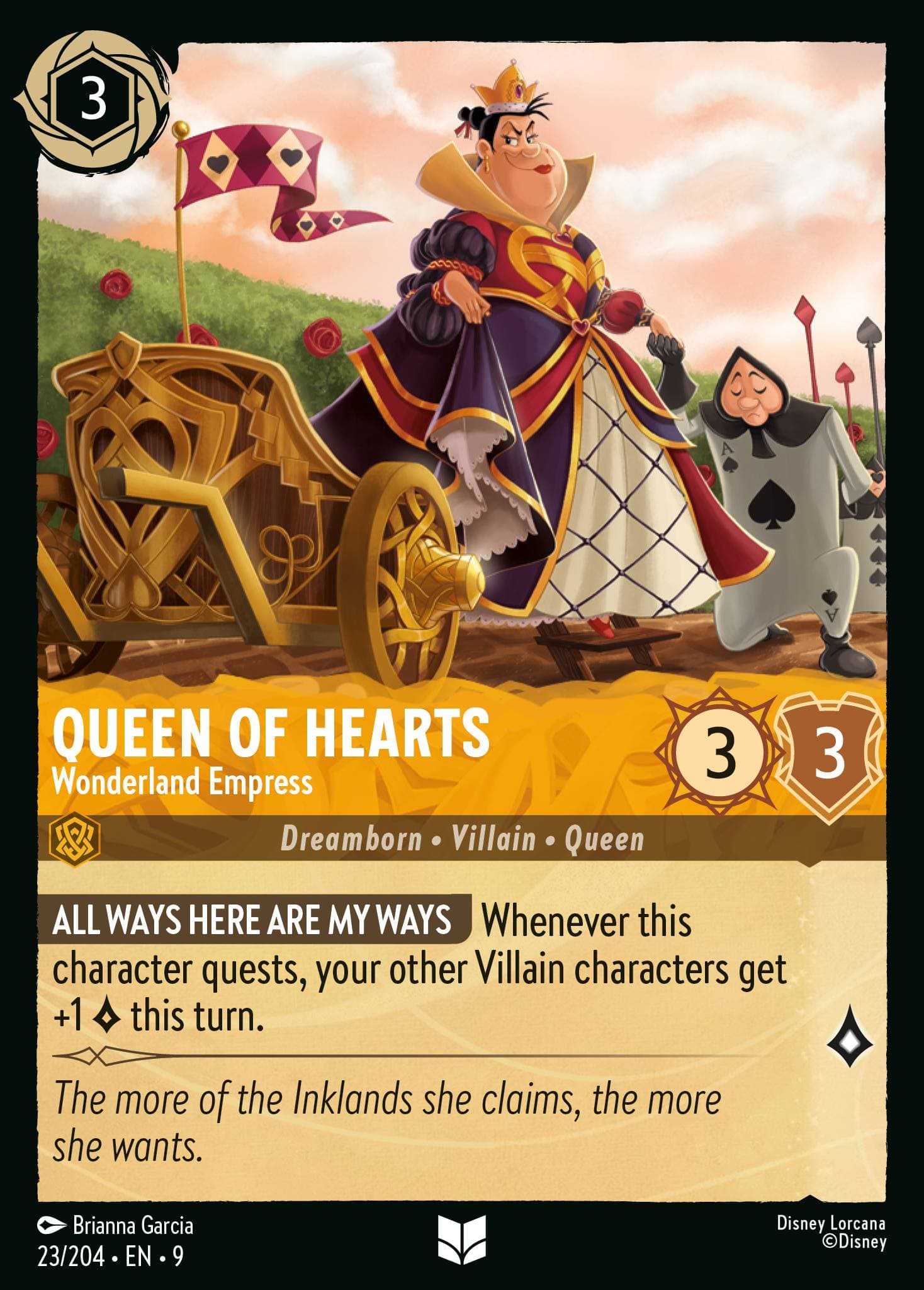 Queen of Hearts - Wonderland Empress — Fabled Disney Lorcana card by Brianna Garcia