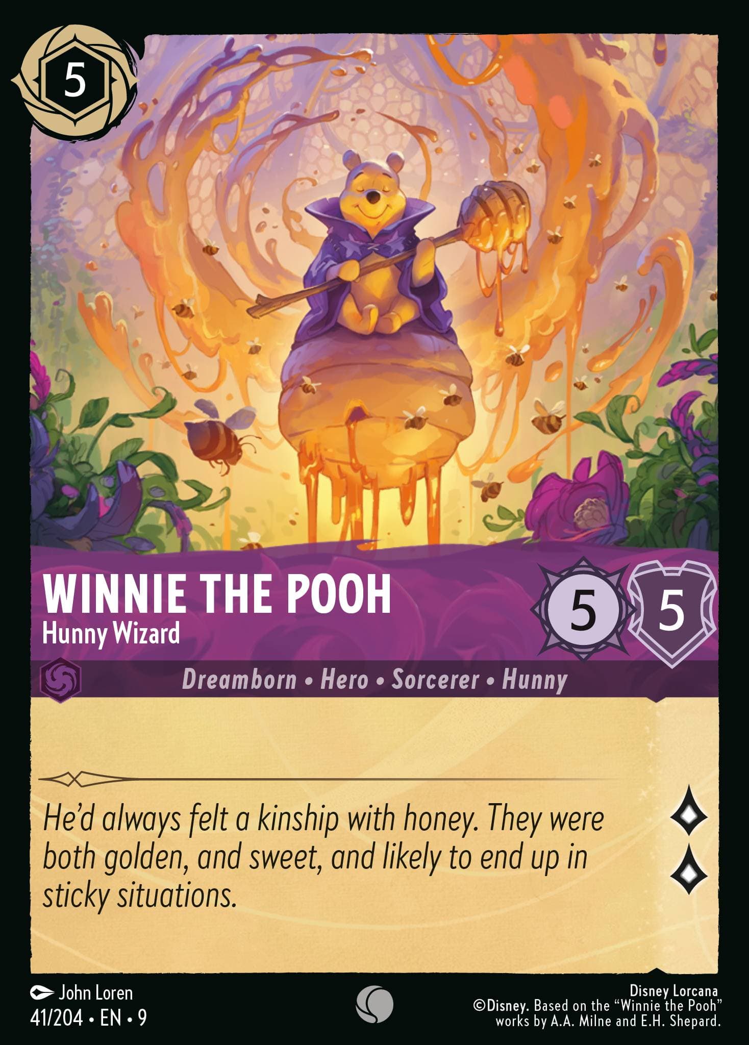 Winnie the Pooh - Hunny Wizard — Fabled Disney Lorcana card by John Loren