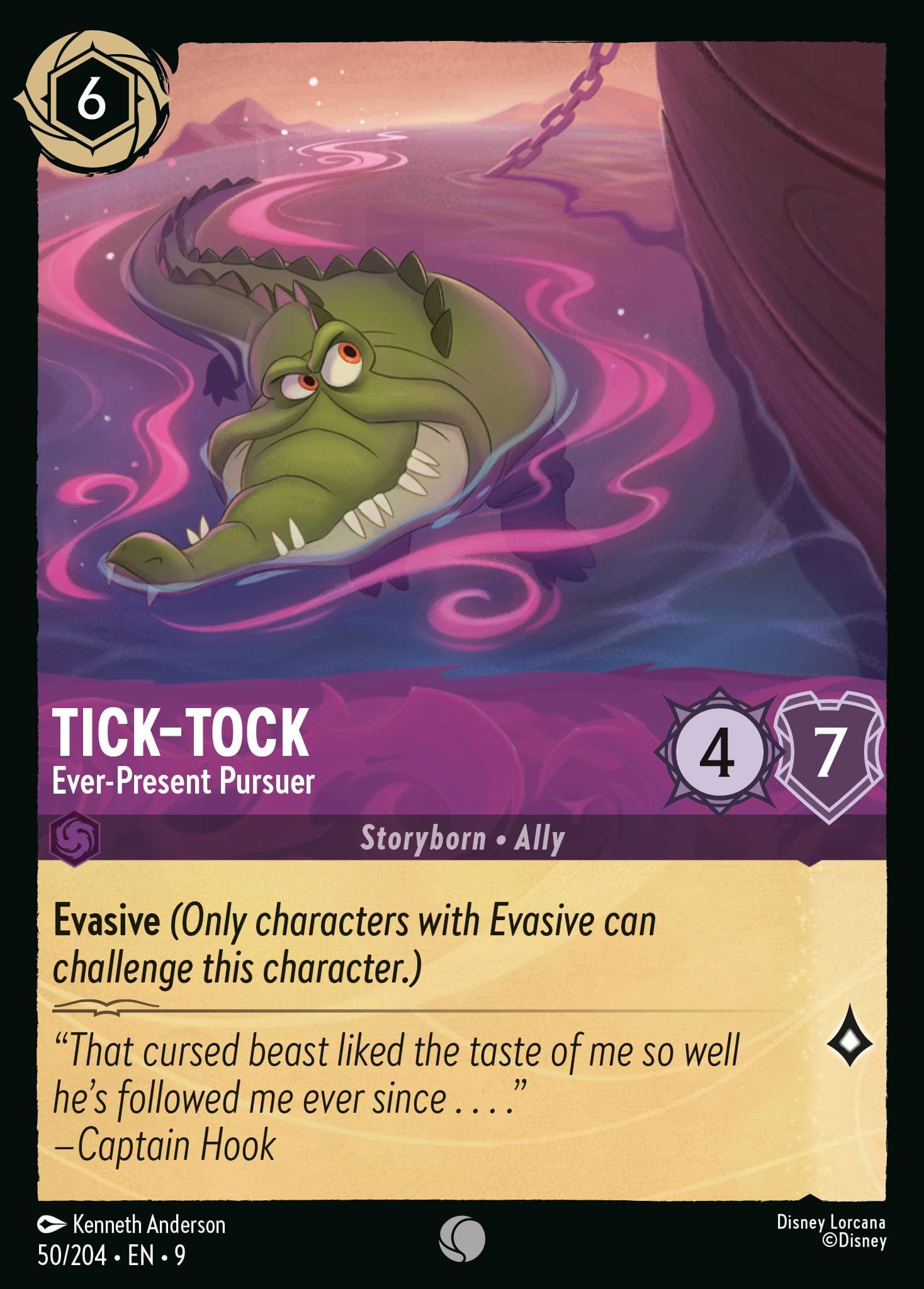 Tick-Tock - Ever-Present Pursuer — Fabled Disney Lorcana card by Kenneth Anderson