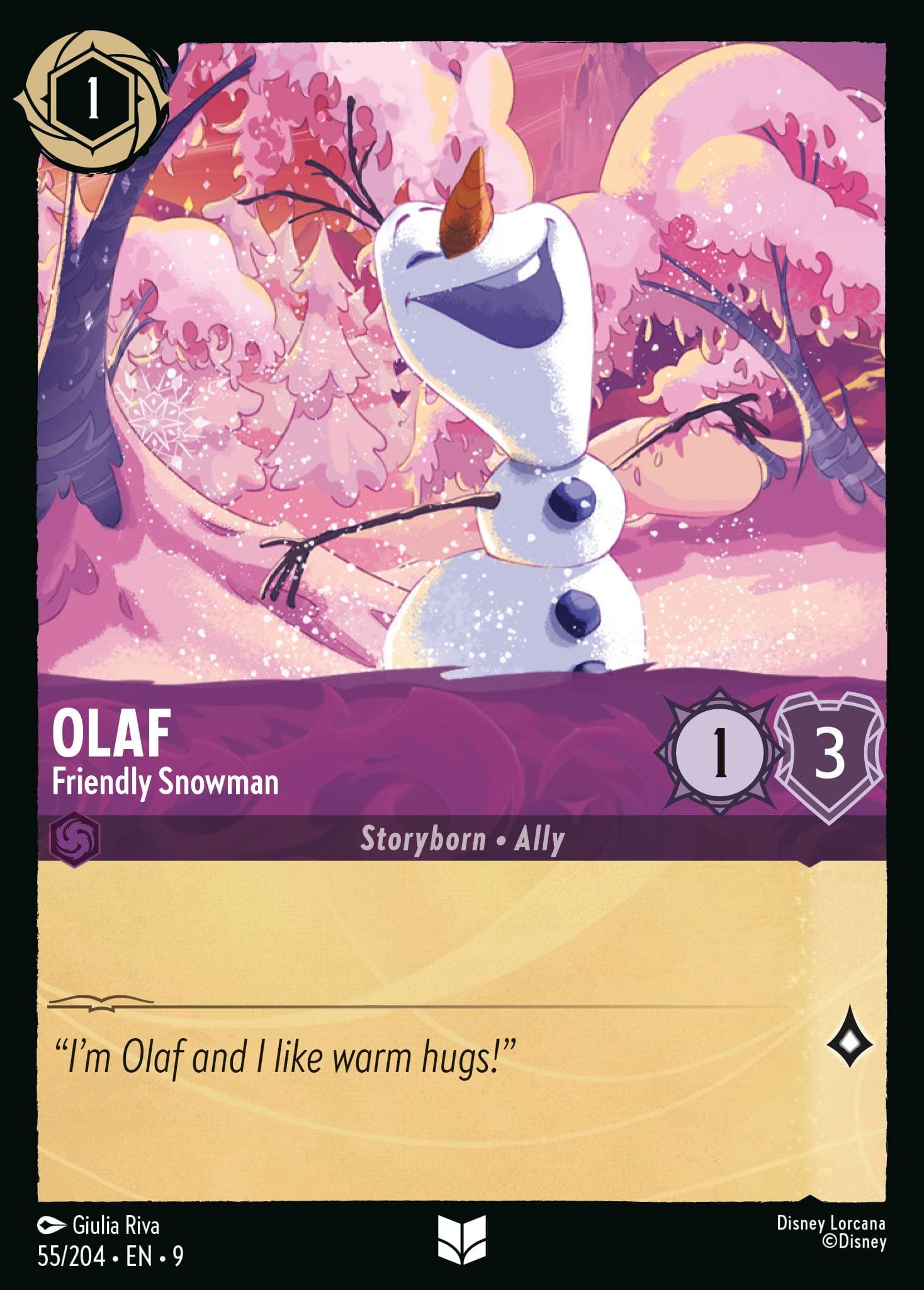 Olaf - Friendly Snowman — Fabled Disney Lorcana card by Giulia Riva