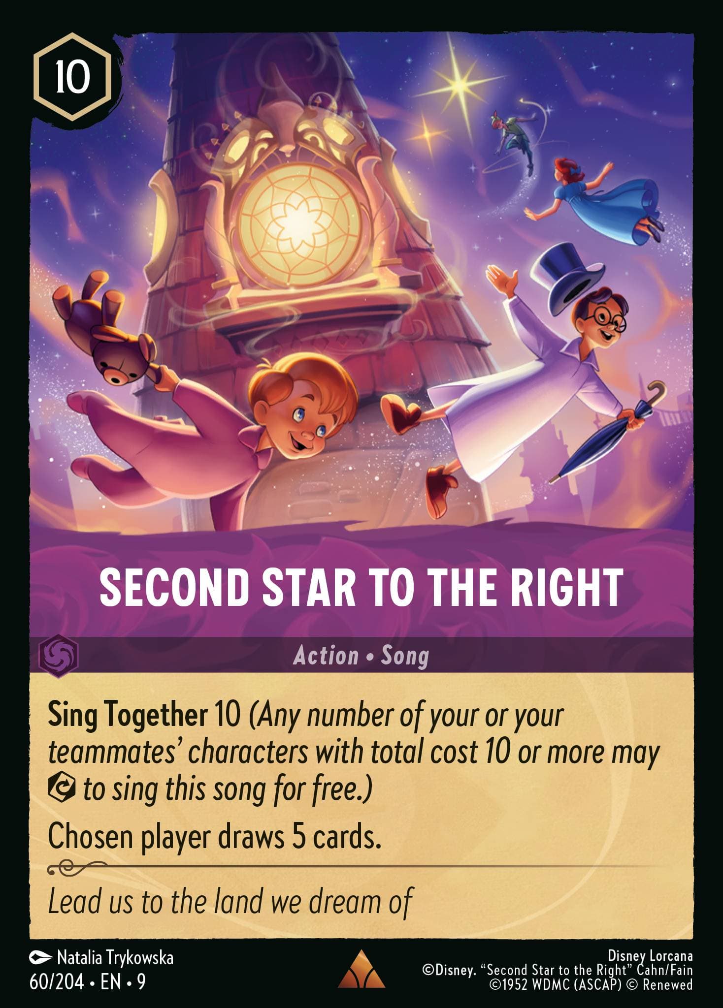 Second Star to the Right — Fabled Disney Lorcana card by Natalia Trykowska