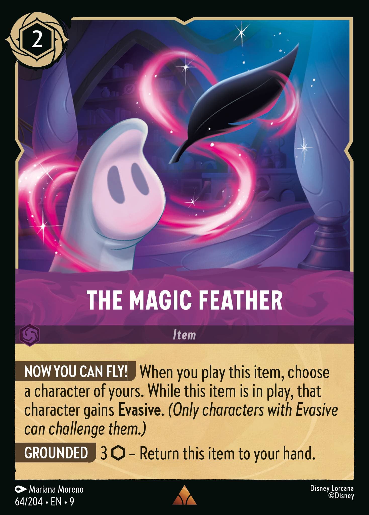 The Magic Feather — Fabled Disney Lorcana card by Mariana Moreno