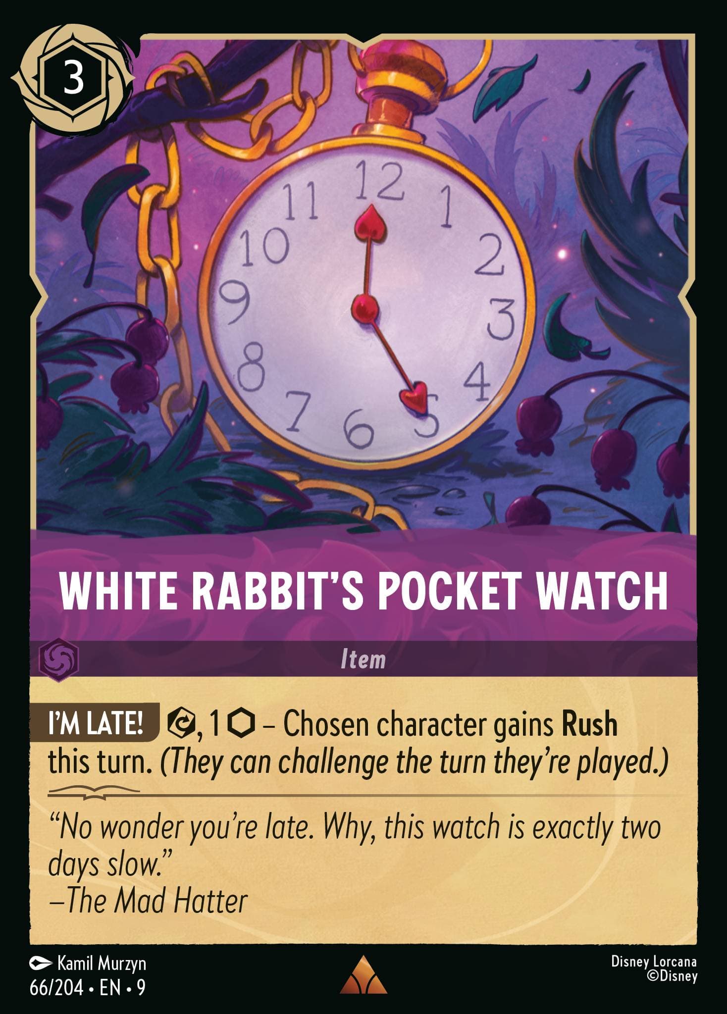 White Rabbit's Pocket Watch — Fabled Disney Lorcana card by Kamil Murzyn