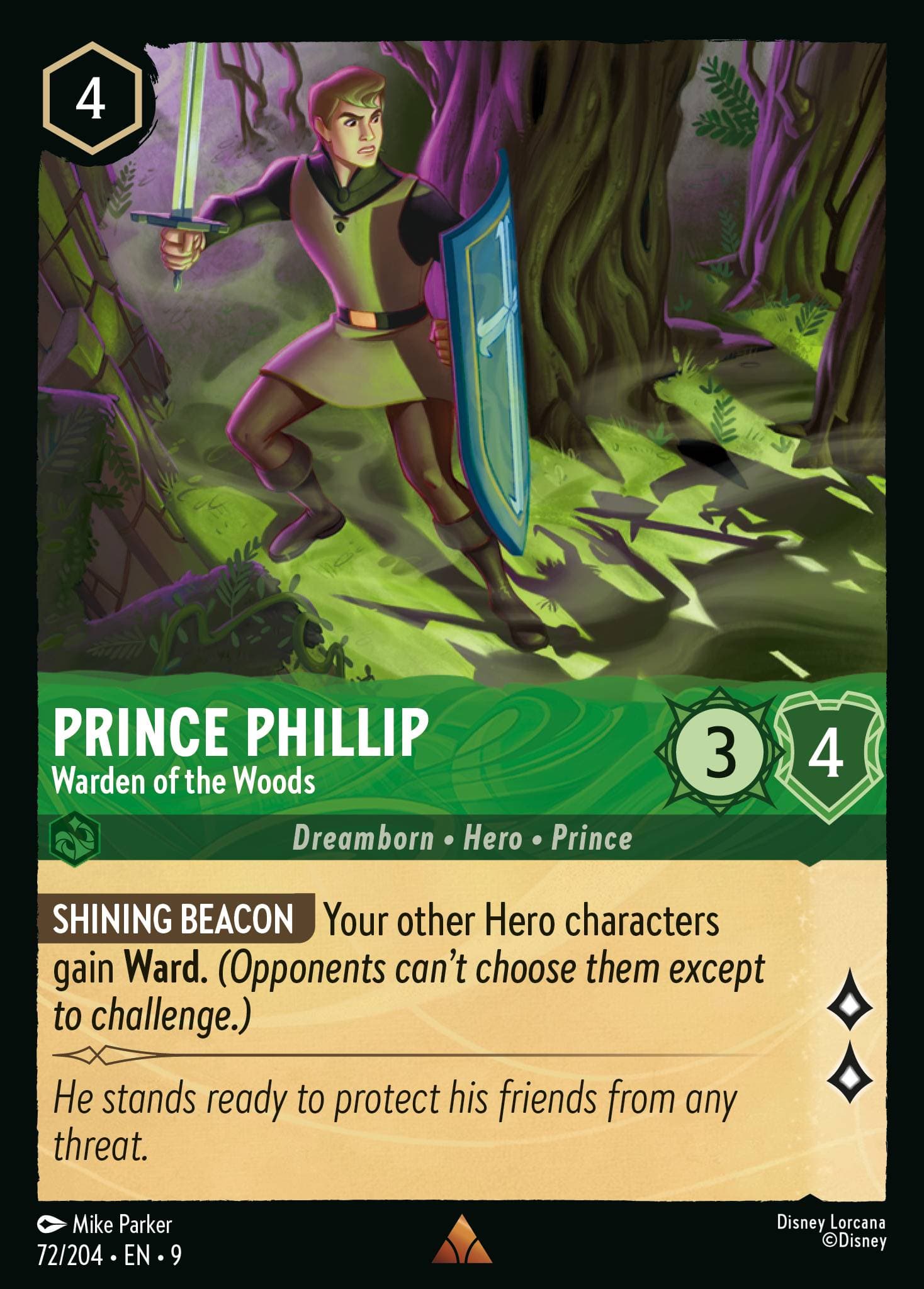 Prince Phillip - Warden of the Woods — Fabled Disney Lorcana card by Mike Parker