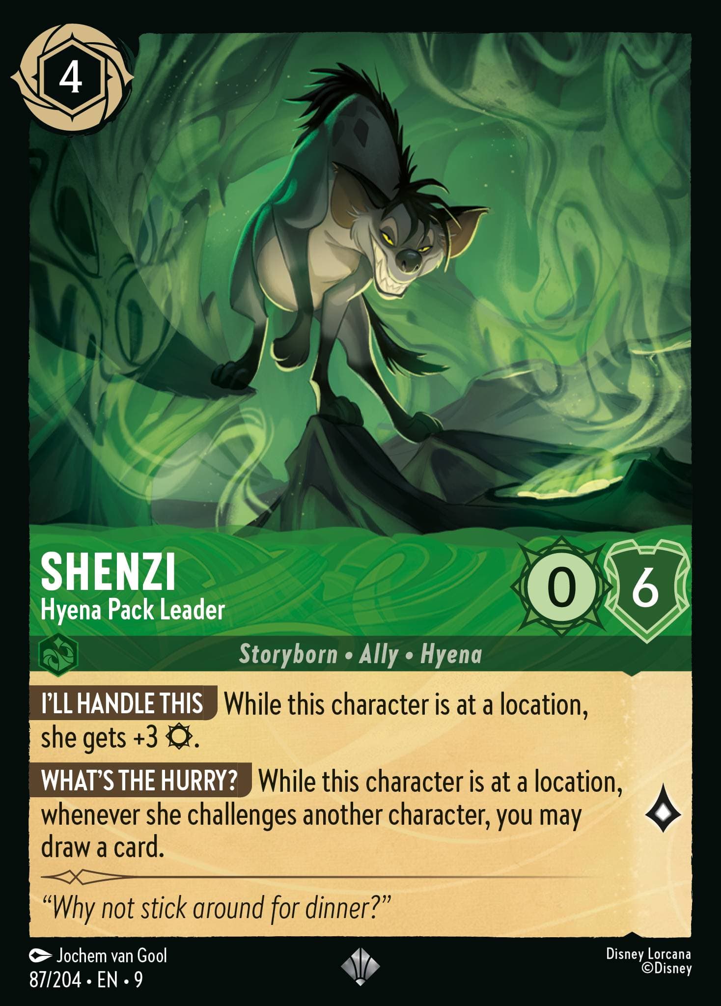 Shenzi - Hyena Pack Leader — Fabled Disney Lorcana card by Jochem van Gool