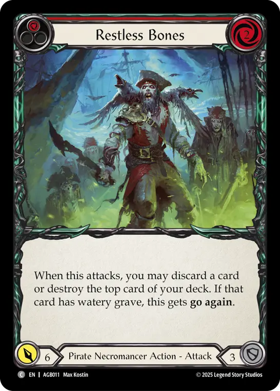 Restless Bones (Red) — Armory Deck: Gravy Bones Flesh and Blood card by Max Kostin