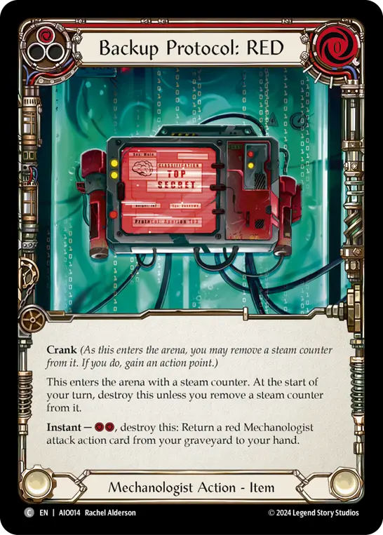 Backup Protocol: RED (Red) — Armory Deck: Dash Flesh and Blood card by Rachel Alderson