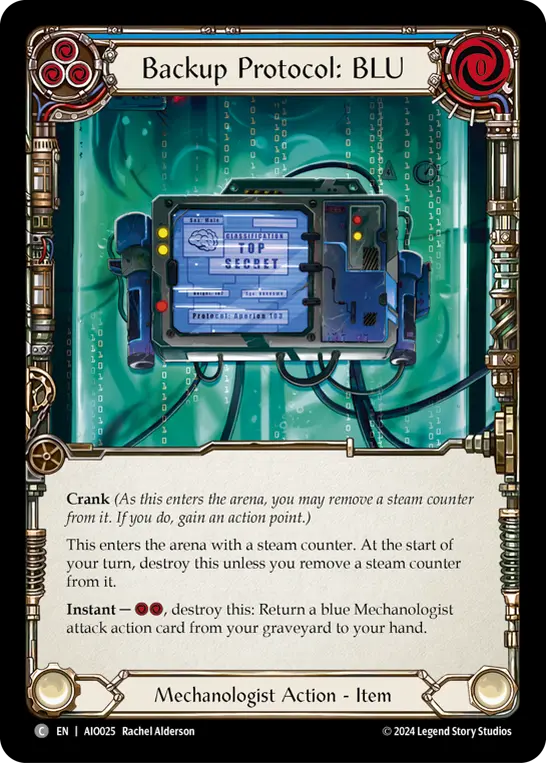 Backup Protocol: BLU (Blue) — Armory Deck: Dash Flesh and Blood card by Rachel Alderson