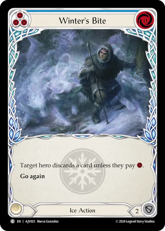 Winter's Bite (Blue) — Armory Deck: Jarl Vetreidi Flesh and Blood card by Marco Gonzalez