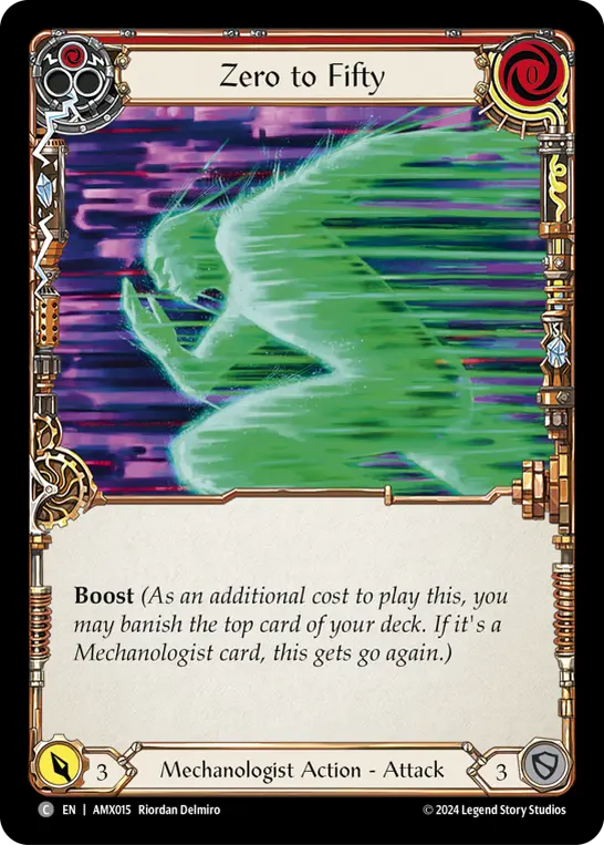 Zero to Fifty (Red) — Armory Deck: Maxx Nitro Flesh and Blood card by Riordan Delmiro