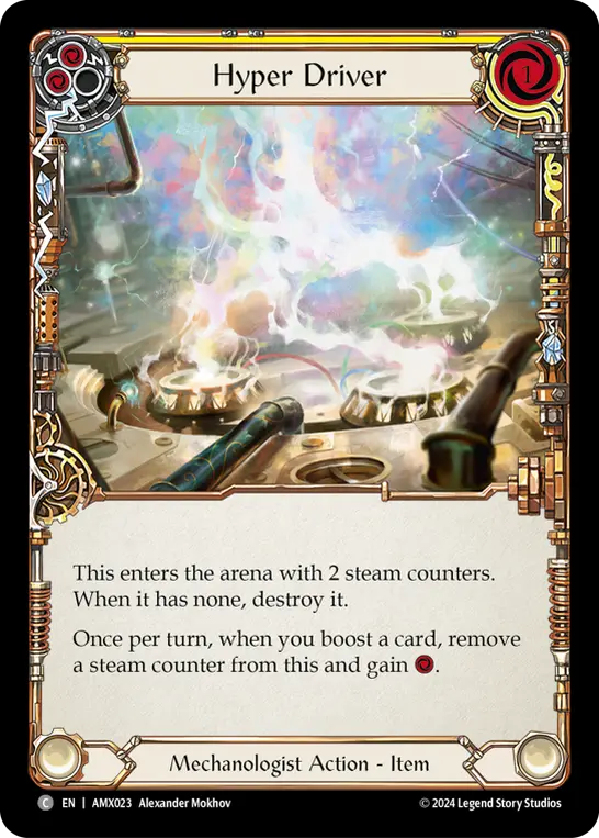 Hyper Driver (Yellow) — Armory Deck: Maxx Nitro Flesh and Blood card by Alexander Mokhov