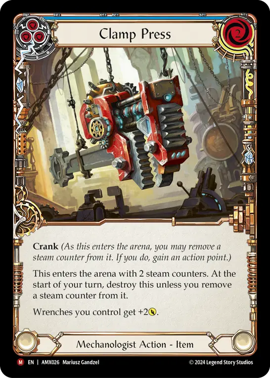 Clamp Press — Armory Deck: Maxx Nitro Flesh and Blood card by Mariusz Gandzel
