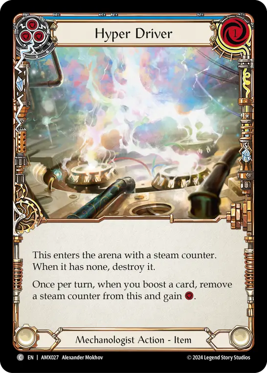 Hyper Driver (Blue) — Armory Deck: Maxx Nitro Flesh and Blood card by Alexander Mokhov
