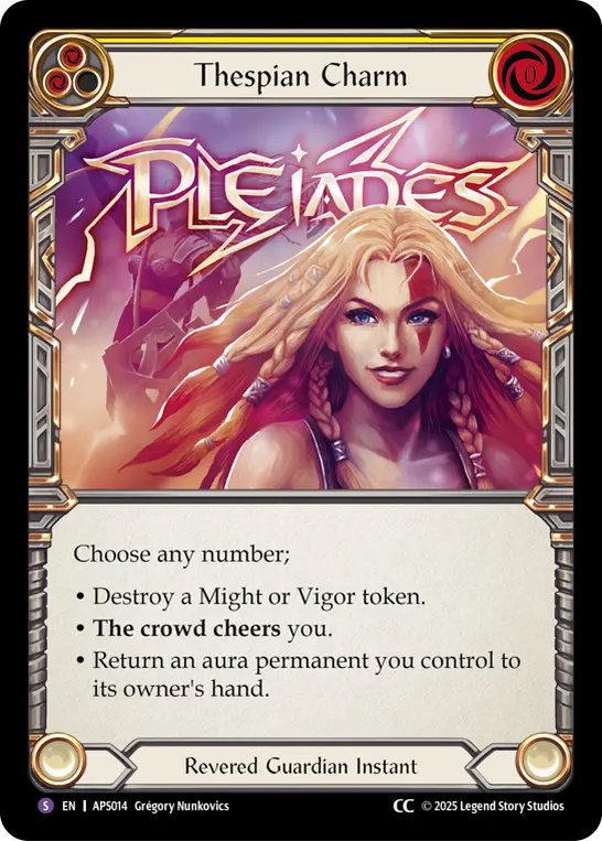 Thespian Charm — Armory Deck: Pleiades Flesh and Blood card by Grégory Nunkovics