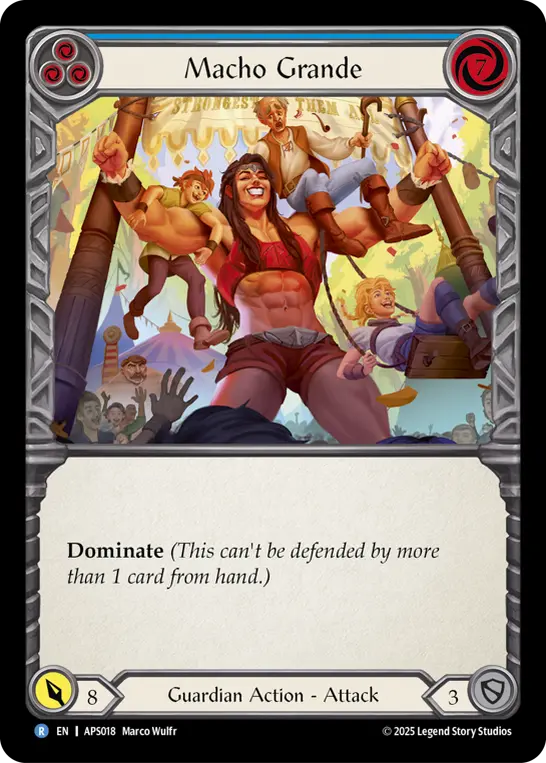 Macho Grande (Blue) — Armory Deck: Pleiades Flesh and Blood card by Marta Nael