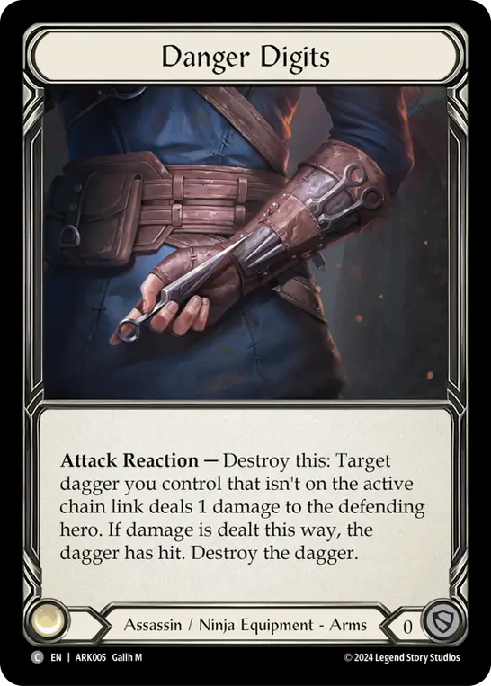 Danger Digits — Blitz Deck: The Hunted - Arakni Flesh and Blood card by Calith M