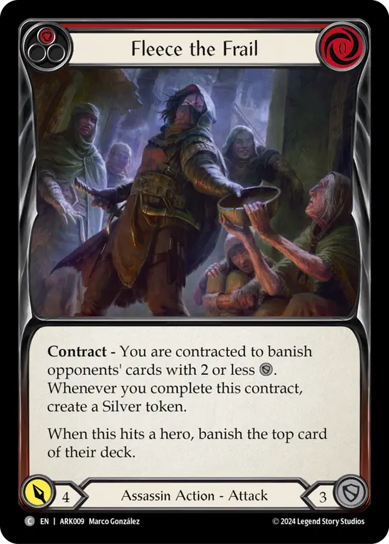 Fleece the Frail (Red) — Blitz Deck: The Hunted - Arakni Flesh and Blood card by Marco Gonzalez