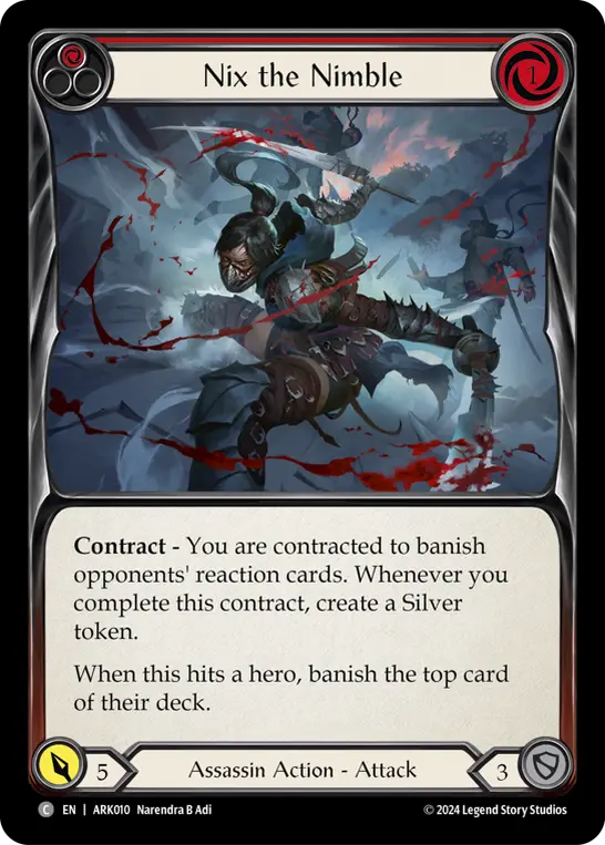 Nix the Nimble (Red) — Blitz Deck: The Hunted - Arakni Flesh and Blood card by Narendra B Adi