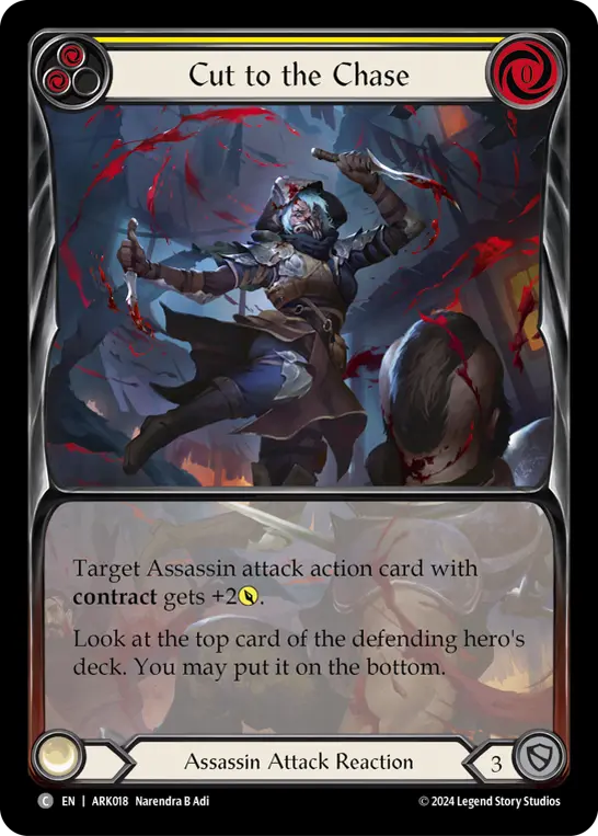 Cut to the Chase (Yellow) (Extended Art) — Blitz Deck: The Hunted - Arakni Flesh and Blood card by Narendra B Adi