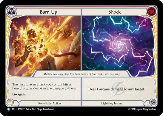 Burn Up // Shock — Armory Deck: Aurora Flesh and Blood card by Faizal Fikri / Olga Tereshenko