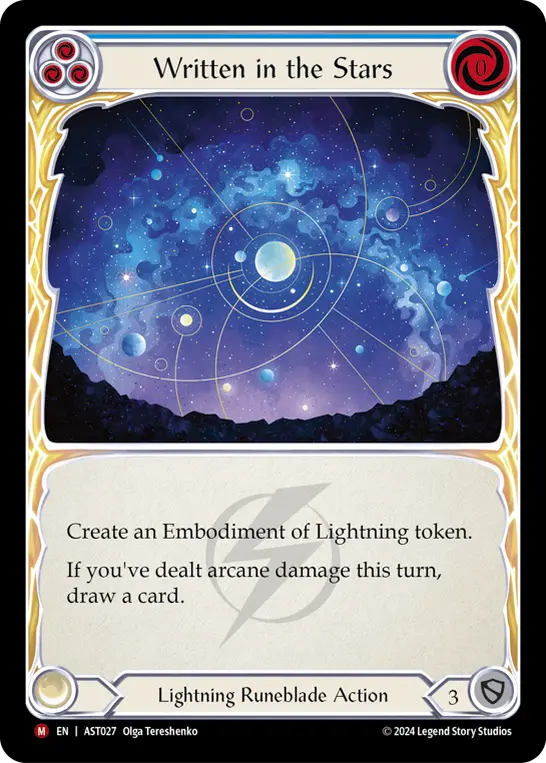Written in the Stars — Armory Deck: Aurora Flesh and Blood card by Olga Tereshenko