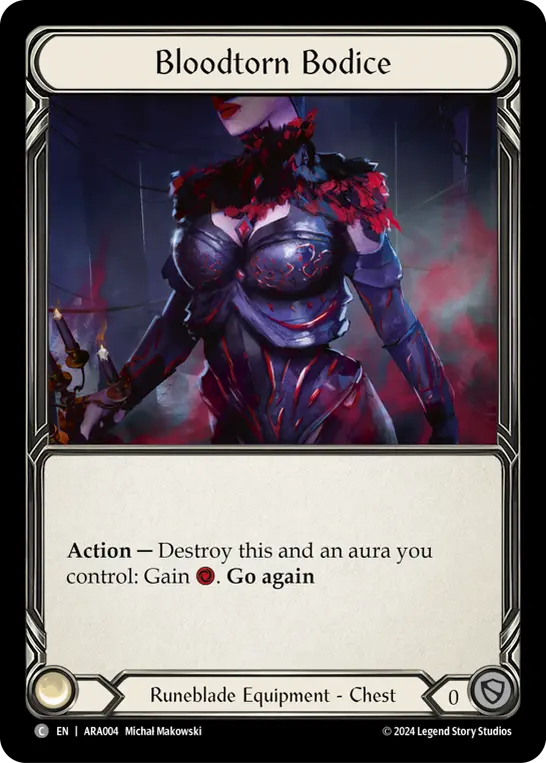 Bloodtorn Bodice — Blitz Deck: Rosetta - Aurora Flesh and Blood card by Michal Makowski