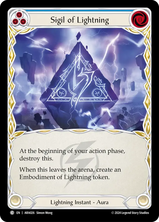 Sigil of Lightning — Blitz Deck: Rosetta - Aurora Flesh and Blood card by Simon Wong