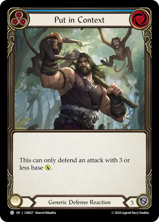 Put in Context (Blue) — Blitz Deck: The Hunted - Cindra Flesh and Blood card by Maerel Hibadita