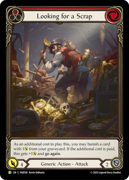 Looking for a Scrap (Red) - FAB356 — Flesh and Blood: Promo Cards Flesh and Blood card by Kevin Sidharta