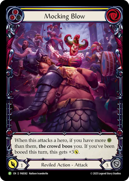 Mocking Blow (Yellow) - FAB382 — Flesh and Blood: Promo Cards Flesh and Blood card by Nailsen Ivanderlie