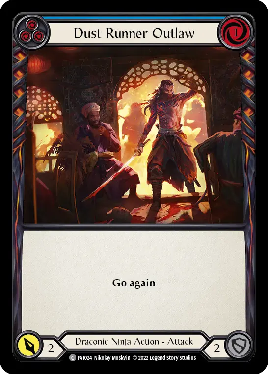 Dust Runner Outlaw (Blue) — Blitz Deck: Uprising - Fai Flesh and Blood card by Nikolay Moskvin