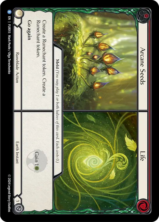 Arcane Seeds // Life — Blitz Deck: Rosetta - Florian Flesh and Blood card by Mark Poole / Olga Tereshenko