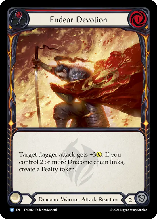 Endear Devotion (Red) — Blitz Deck: The Hunted - Fang Flesh and Blood card by Federico Musetti