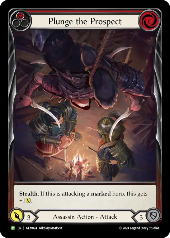 Plunge the Prospect (Red) — GEM Pack 1 Flesh and Blood card by Nikolay Moskvini
